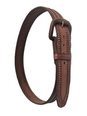 Vintage Leather Cherokee NC Braided Leather Belt Size 38 Western Americana Boho